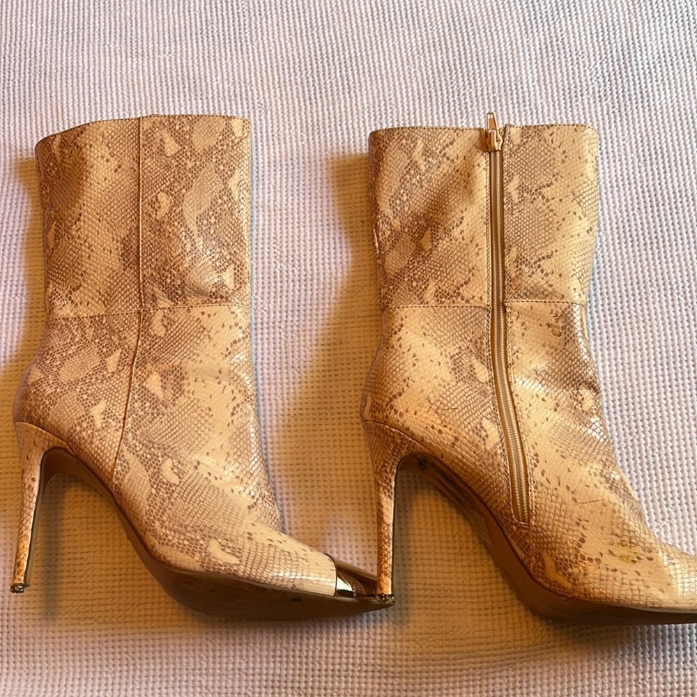 Public desire faux snake skin heels